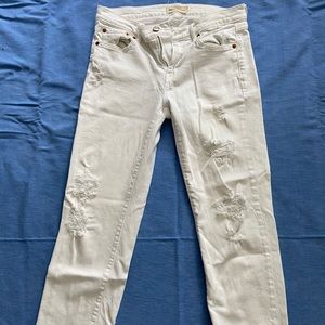 Cropped white Gap jeans